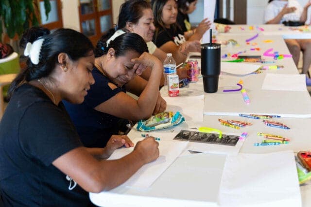 A group of women studying